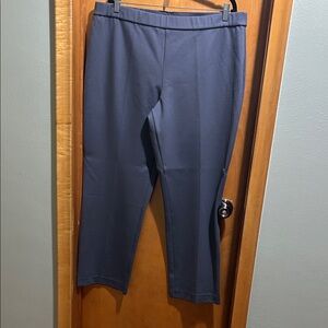 Susan Graver Gray Pull-On Straight Leg Trousers